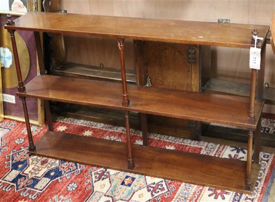 A Victorian mahogany three shelf wall bracket W.98cm